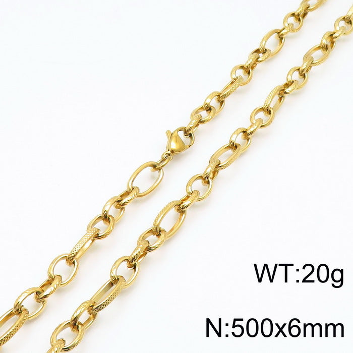 Wholesale Classic Style Solid Color Titanium Steel Chain Necklace