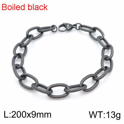 Simple Style Solid Color Titanium Steel Plating Chain Bracelets