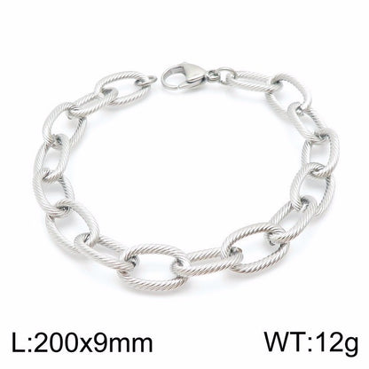 Simple Style Solid Color Titanium Steel Plating Chain Bracelets