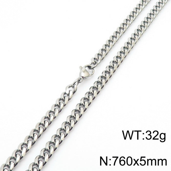 Wholesale Simple Style Solid Color Titanium Steel Chain Necklace