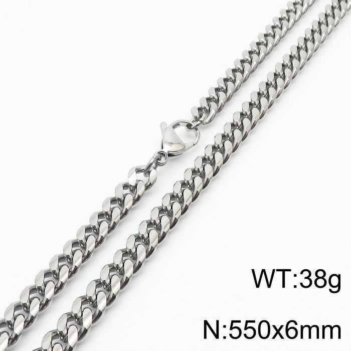 Wholesale Simple Style Solid Color Titanium Steel Chain Necklace