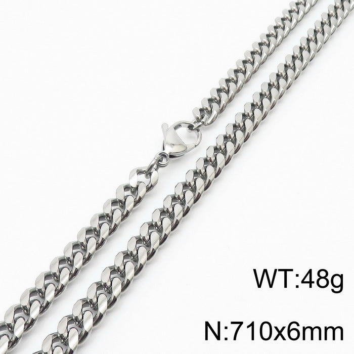 Wholesale Simple Style Solid Color Titanium Steel Chain Necklace