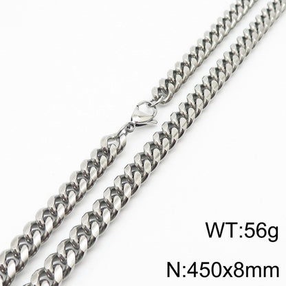 Wholesale Simple Style Solid Color Titanium Steel Chain Necklace