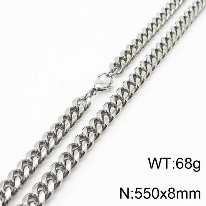 Wholesale Simple Style Solid Color Titanium Steel Chain Necklace