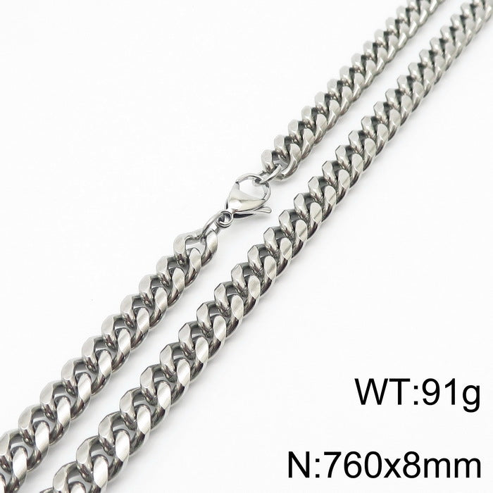 Wholesale Simple Style Solid Color Titanium Steel Chain Necklace