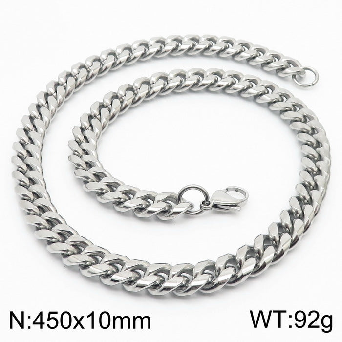 Wholesale Simple Style Solid Color Titanium Steel Chain Necklace