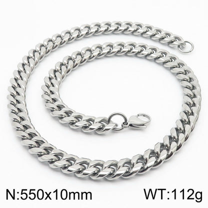 Wholesale Simple Style Solid Color Titanium Steel Chain Necklace