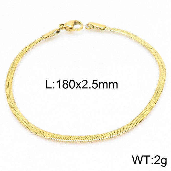 Wholesale Classic Style Solid Color Titanium Steel Plating Chain Gold Plated Necklace