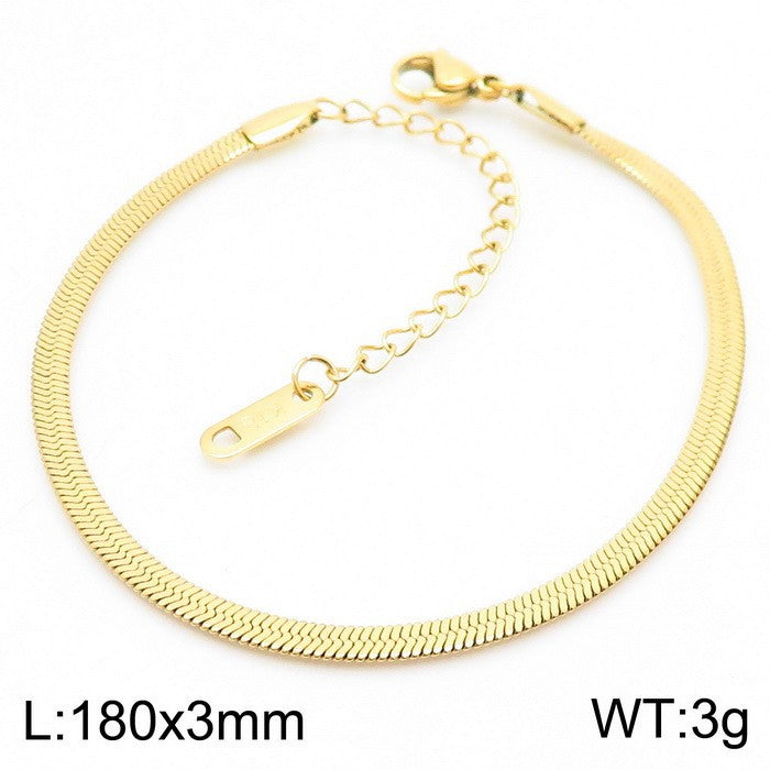 Wholesale Classic Style Solid Color Titanium Steel Plating Chain Gold Plated Necklace