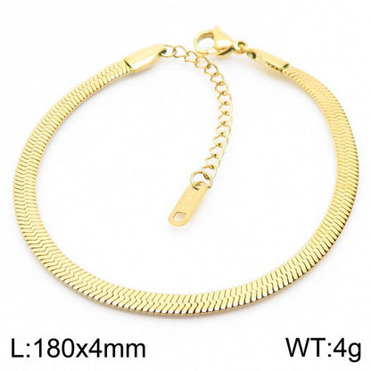 Wholesale Classic Style Solid Color Titanium Steel Plating Chain Gold Plated Necklace