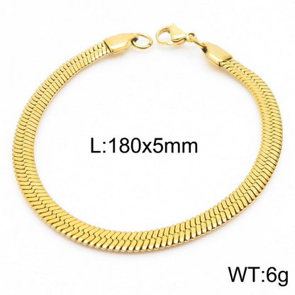 Wholesale Classic Style Solid Color Titanium Steel Plating Chain Gold Plated Necklace