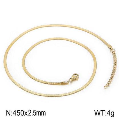 Wholesale Classic Style Solid Color Titanium Steel Plating Chain Gold Plated Necklace