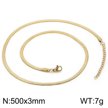 Wholesale Classic Style Solid Color Titanium Steel Plating Chain Gold Plated Necklace