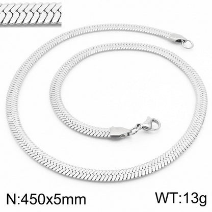 Wholesale Classic Style Solid Color Titanium Steel Plating Chain Gold Plated Necklace