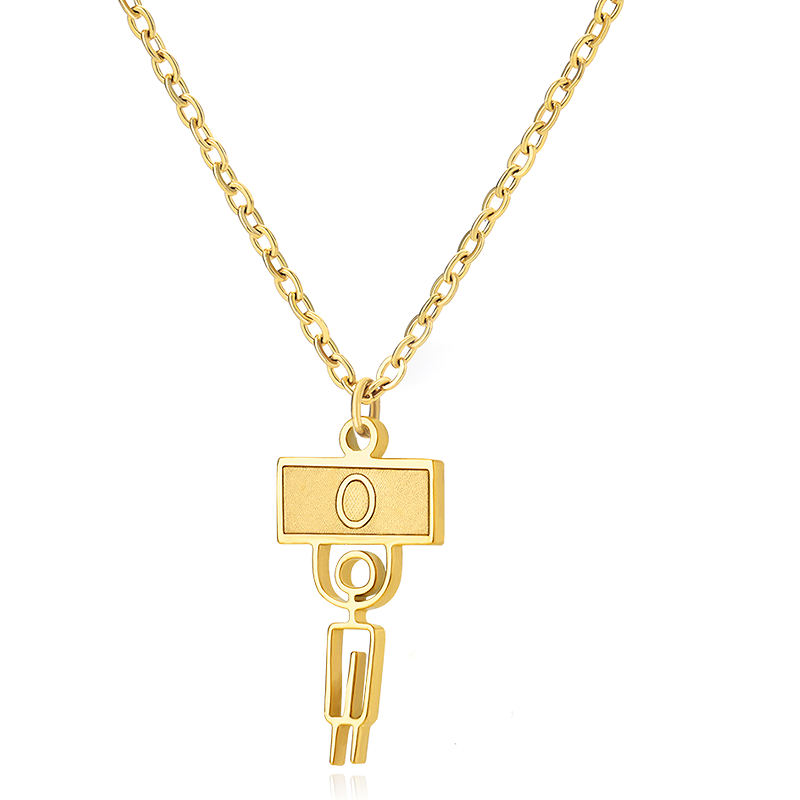 Ig Style Cute Vintage Style Cartoon Character Letter Stainless Steel Plating 18k Gold Plated Pendant Necklace