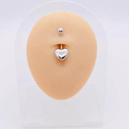 Sexy Heart Shape Stainless Steel Polishing Plating 18k Gold Plated Belly Ring