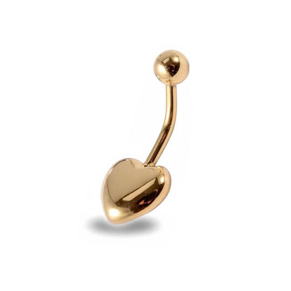 Sexy Heart Shape Stainless Steel Polishing Plating 18k Gold Plated Belly Ring