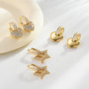 1 Pair Elegant Heart Shape Plating Inlay Copper Zircon Gold Plated Earrings