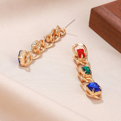 1 Pair Elegant Lady Geometric Plating Inlay Iron Zircon 24k Gold Plated Drop Earrings