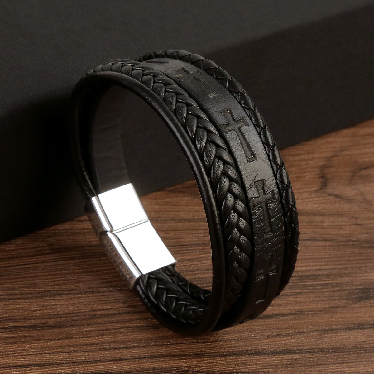 Casual Hip-hop Cross Alloy Men's Bangle