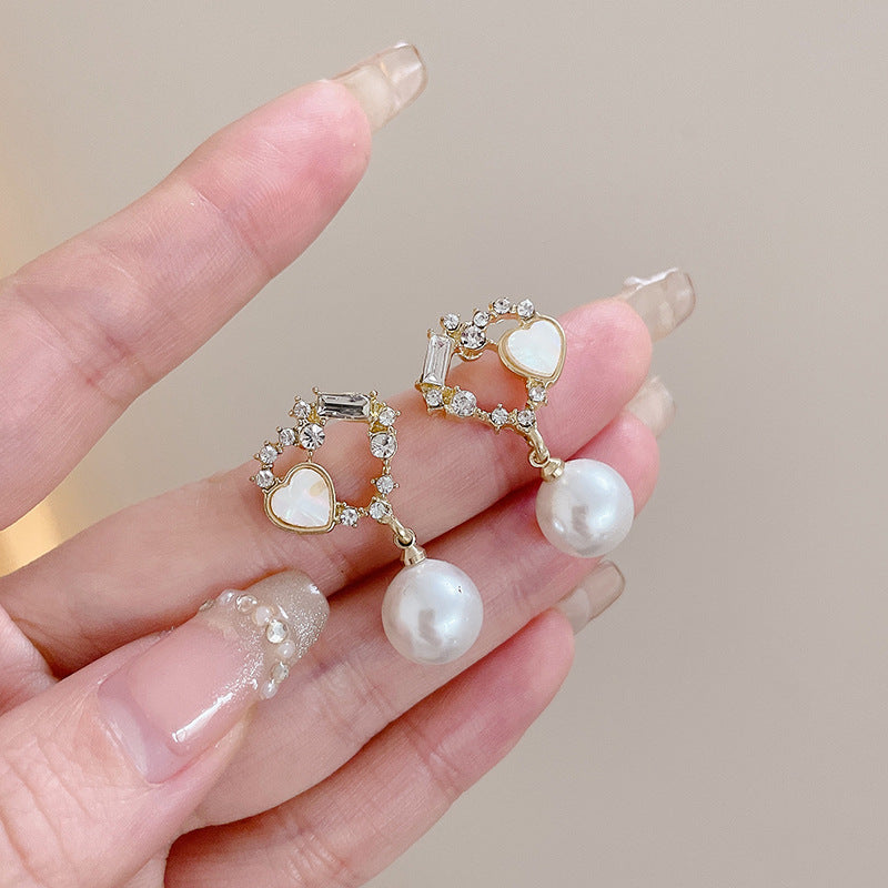 Fashion Bow Knot Alloy Plating Inlay Artificial Gemstones Pearl Women's Drop Earrings 1 Pair