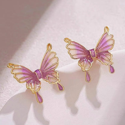 Fairy Style Sweet Butterfly Cloth Women's Ear Studs