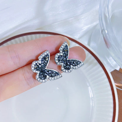 Fairy Style Sweet Butterfly Cloth Women's Ear Studs