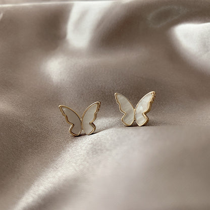 Fairy Style Sweet Butterfly Cloth Women's Ear Studs