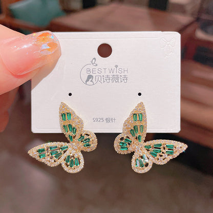 Fashion Butterfly Copper Plating Ear Studs 1 Pair