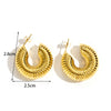 1 Pair Retro Simple Style C Shape Plating Stainless Steel 18k Gold Plated Earrings