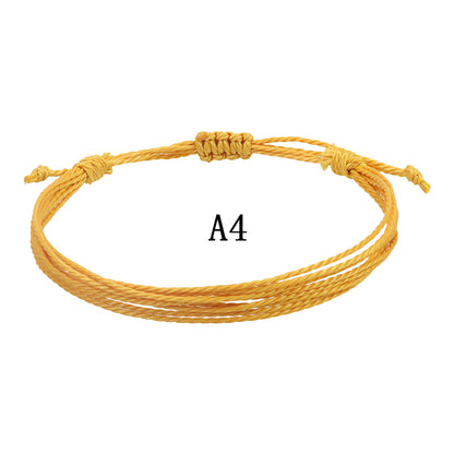 Ethnic Style Waves Wax Line Knitting Unisex Bracelets