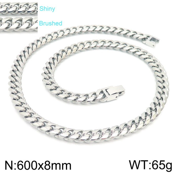 Classic Style Solid Color Titanium Steel Chain Bracelets Necklace