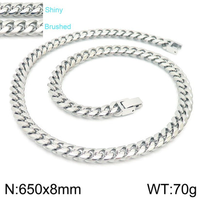 Classic Style Solid Color Titanium Steel Chain Bracelets Necklace