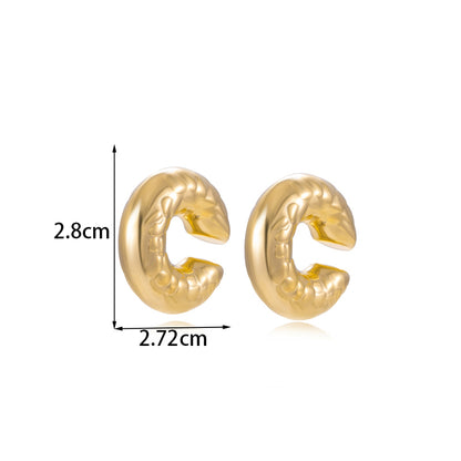 1 Pair Simple Style C Shape Solid Color Plating Stainless Steel 18k Gold Plated Ear Cuffs