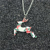 Cute Christmas Tree Sock Snowman Alloy Christmas Women's Pendant Necklace