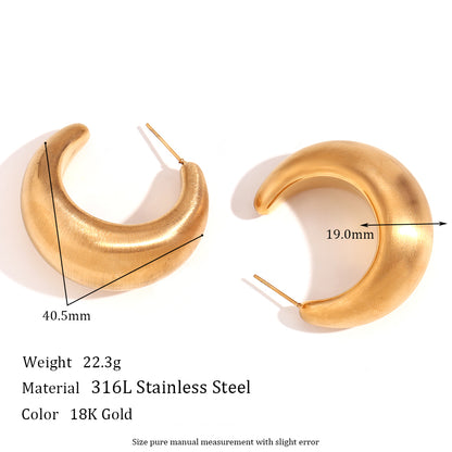 1 Pair Simple Style Classic Style Solid Color Plating Stainless Steel 18k Gold Plated Ear Cuffs