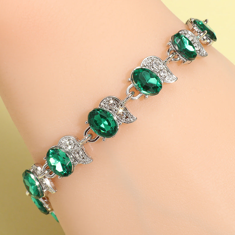 Sweet Color Block Alloy Plating Inlay Zircon Women's Bracelets