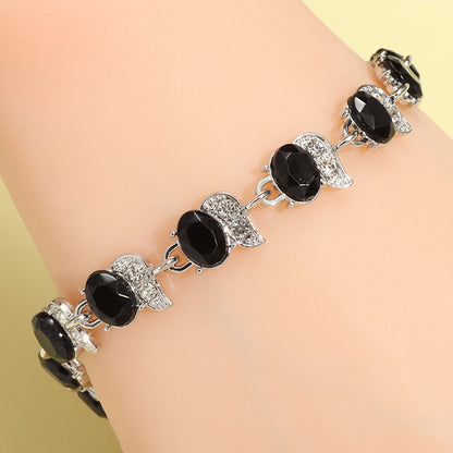 Sweet Color Block Alloy Plating Inlay Zircon Women's Bracelets