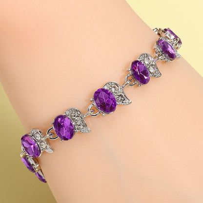 Sweet Color Block Alloy Plating Inlay Zircon Women's Bracelets