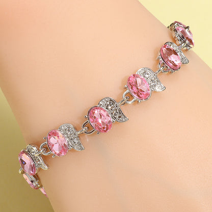 Sweet Color Block Alloy Plating Inlay Zircon Women's Bracelets