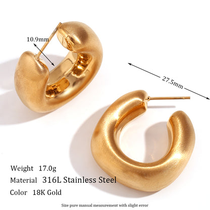 1 Pair Simple Style Classic Style Solid Color Plating Stainless Steel 18k Gold Plated Ear Cuffs