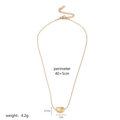 Wholesale Simple Style Classic Style Geometric Heart Shape Stainless Steel Plating 18k Gold Plated Pendant Necklace