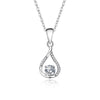 Simple Style Geometric Solid Color Sterling Silver Gra Plating Inlay Moissanite Pendant Necklace