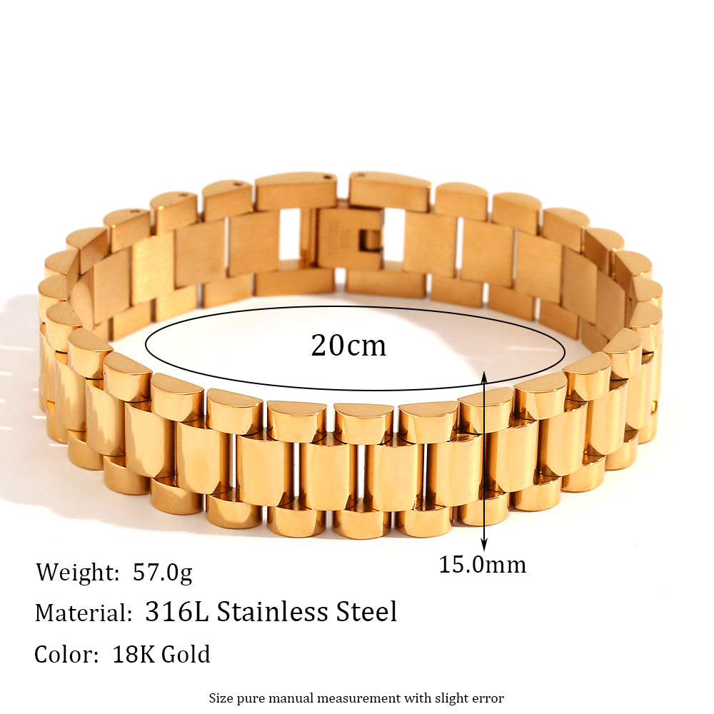 Simple Style Classic Style Solid Color Stainless Steel Plating 18k Gold Plated Women's Bracelets