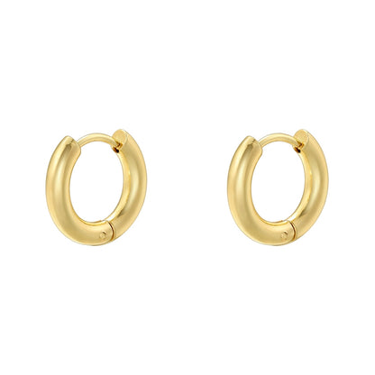 1 Pair Simple Style Round Plating Copper 18k Gold Plated Hoop Earrings