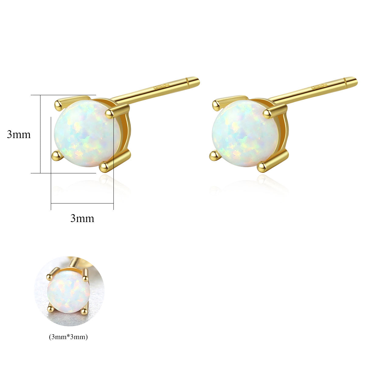 1 Pair Elegant Simple Style Round Solid Color Plating Sterling Silver Ear Studs