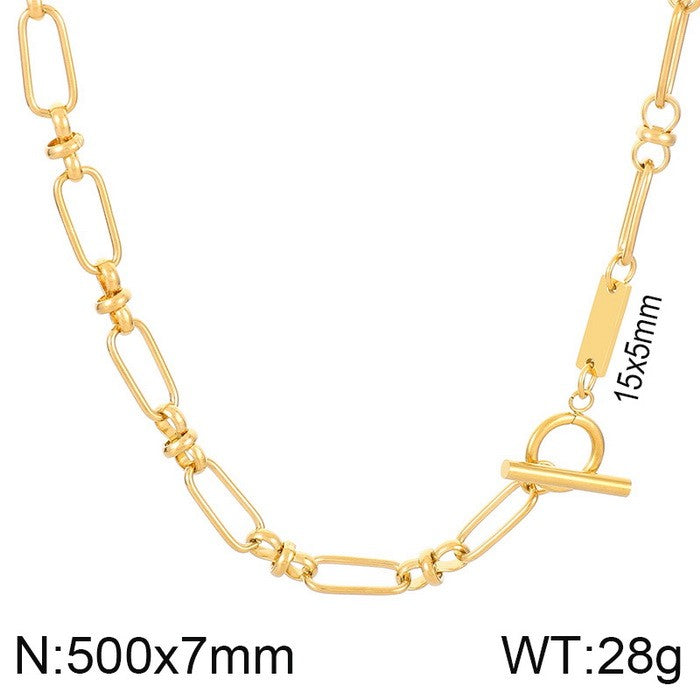 Simple Style Solid Color Stainless Steel Bracelets Necklace