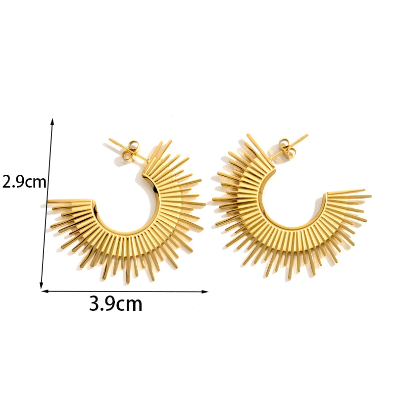 1 Pair Simple Style Irregular Solid Color Plating Stainless Steel 18k Gold Plated Hoop Earrings