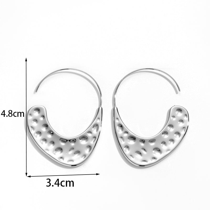 1 Pair Simple Style Irregular Solid Color Plating Stainless Steel 18k Gold Plated Hoop Earrings