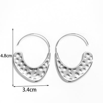 1 Pair Simple Style Irregular Solid Color Plating Stainless Steel 18k Gold Plated Hoop Earrings